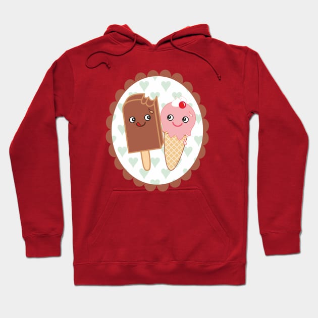 Ice creams in love Hoodie by Pendientera